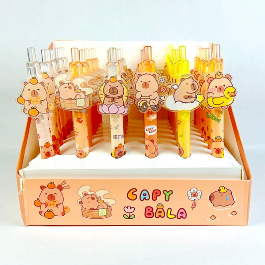 Capybara Honey Pen Set – Kawaii 6pcs Set