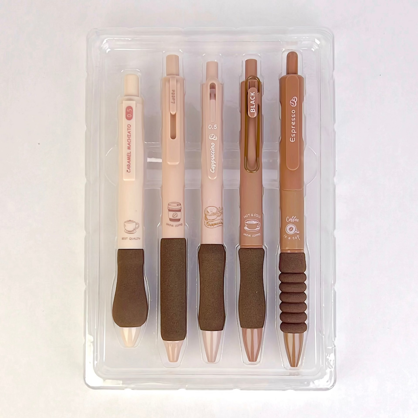 Coffee Mood Pen Set – Aesthetic 5pcs Set