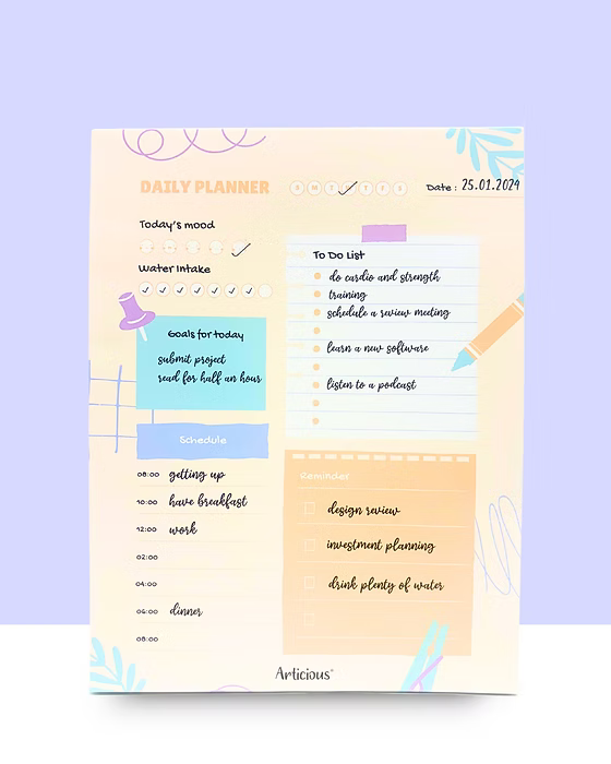 Cute Routine Daily Planner – Pastel Edition