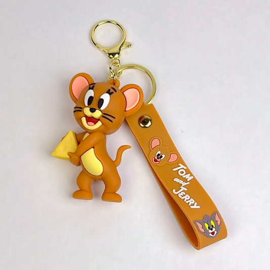 Jerry Holding Cheese Keychain