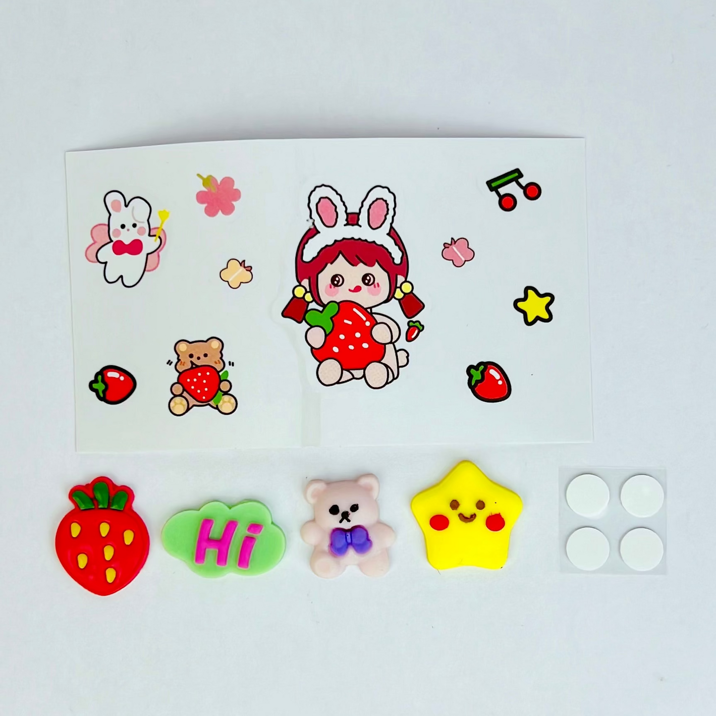 Kawaii White Bottle – With Free Stickers & Charms