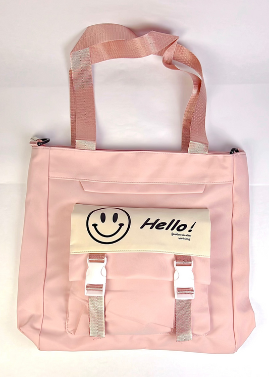 Smiley Hello Blush Tote