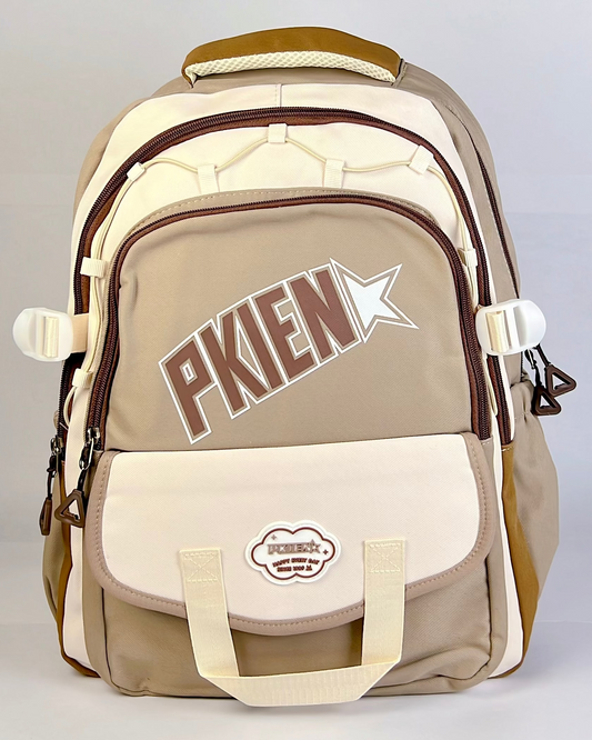 Retro Star Korean Backpack β Beige