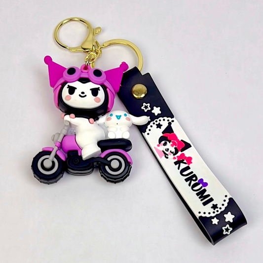 Kuromi Bike Rider Keychain