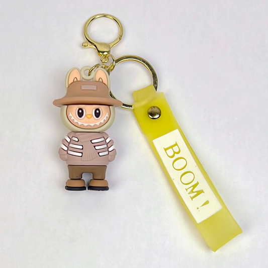 Labubu Explorer Keychain β Brown Hat Edition