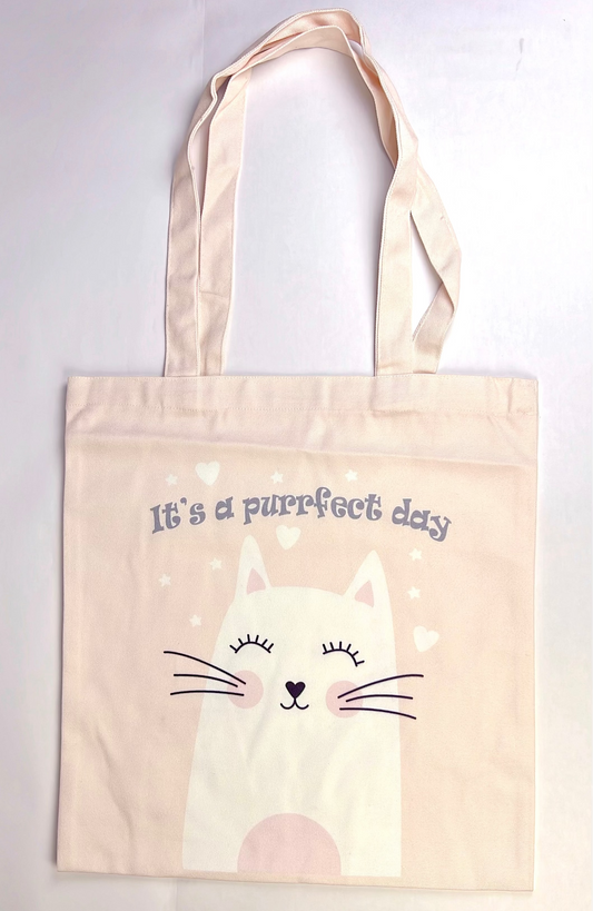 Purrfect Day Peach Tote
