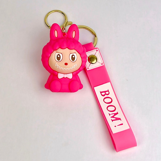 Labubu Bunny Dark Pink Keychain