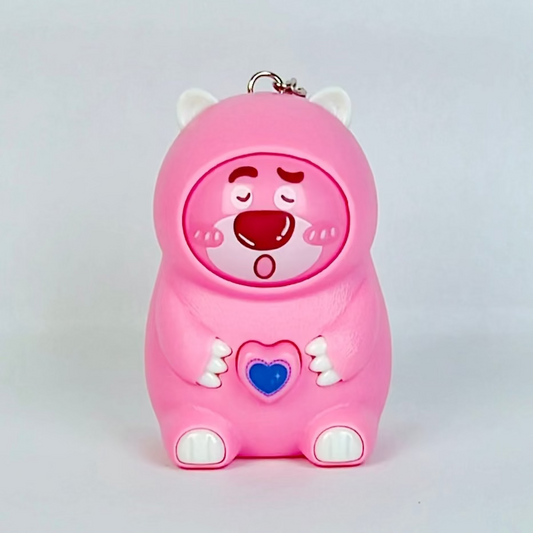 Pink Bear Face Changing Keychain